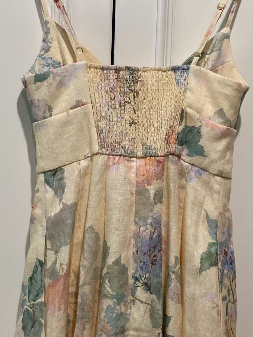Zimmermann Floral Cream Midi Dress with Spaghetti Straps size 0 - Picture 6 of 9